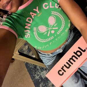 Urban Outfitters Green and Pink Graphic Tee